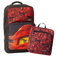 Рюкзак школный LEGO Optimo NINJAGO, Red с сумкой для обуви / арт. 20213-2202