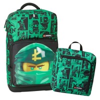 Рюкзак школный LEGO Optimo NINJAGO, Green  с сумкой для обуви / арт. 20213-2201
