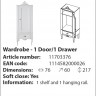 11703376 Romance white (ручная окраска) Шкаф(1 дверь, 1 ящик) ц.Белый kidsmill