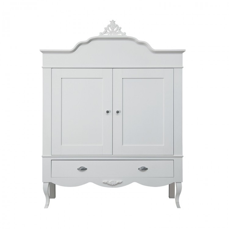 11703373 Romance white (ручная окраска) Шкаф (2 двери,1 ящик) ц. Белый KIDSMILL