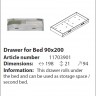11703901 FJORD Ящик для кровати  90*200 ц. Серый