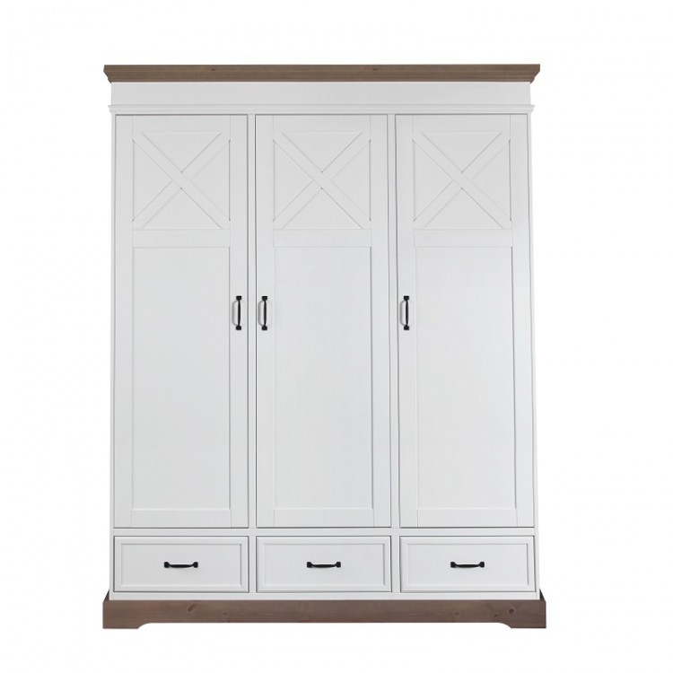 11703085-4 Savona white/grey (без орнамента) Шкаф(3 двери,3 ящика) ц.Белый/Серый KIDSMILL