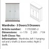11703085-4 Savona white/grey (без орнамента) Шкаф(3 двери,3 ящика) ц.Белый/Серый KIDSMILL