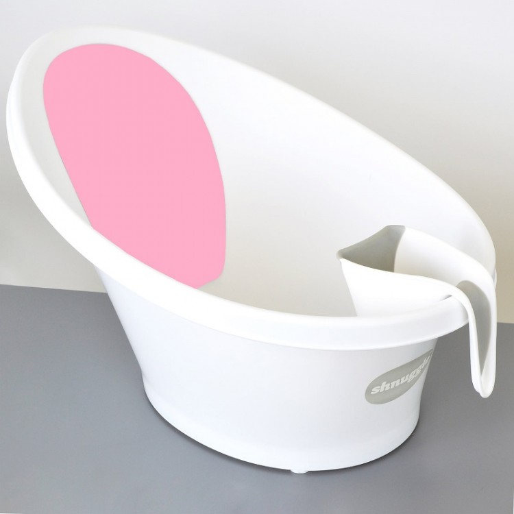70684_70189 SBP-WPK-WASHY Комплект 2 в 1:Ванночка + Ковшик Shnuggle, ц. розовый/ белый/ серый 